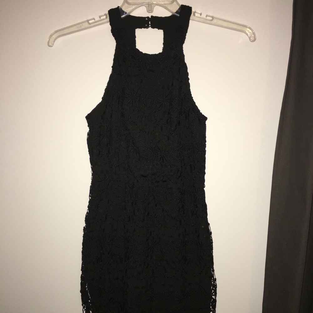 black lace hollister dress